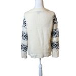 J. Crew Snowflake Sweater Small Soft Cream Navy Blue Fair Isle Cozy Warm Cabin Photo 3