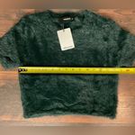 Olivaceous  Teal Fuzzy Crop Top Photo 5