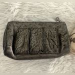 Junior Drake‎ Metallic Leather Round Pouch Cosmetic Bag Clutch Photo 4