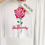Wildfox  • "Wallflowering" Mia Long Sleeve Top tee white cropped rose graphic Photo 6