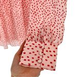 Jonathan Simkhai Silk Ruffle Polka Dot‎ Blouse Small Pink Red Dressy Valentine Photo 6