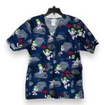 Disney  Women Scrub Top Size S Pinocchio Fairy Jiminy Cricket Blue Photo 0