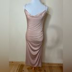 Lovers + Friends Cowl Neckline Jersey Side Ruched Midi Dress LARGE Photo 5