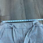 Joie  plaid pants tie belt dress pants trousers tan blue size 10 Photo 7
