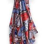Slny Bandana-Print Handkerchief-Hem Dress Sleeveless V Neck MIDI Dress Photo 1