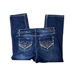 Ymi Y2K Royalty by Capri Jeans Embroidered Pockets Contrast Stitch Dark Wash 8 Photo 1