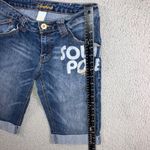 Southpole‎ Bermuda Shorts Women 9 28 Stretch Cuff Hem Logo Studs 90s Y2K Blue Size undefined Photo 3