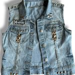 Custom Made Battle Vest Def Leopard 170 Studs Patches Rock Metal Denim Jacket M Blue Size M Photo 4