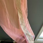 Vintage Peach Chiffon Nightie Chemise Lace Appliqué Bow Accent M Pink Size M Photo 4