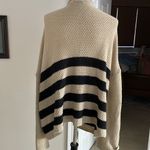 Urban Outfitters Cute and Cozy  Cream Black Striped Wrap Sweater Photo 3