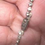 Vintage Prong Set Rhinestone Tennis Bracelet Silver Photo 4