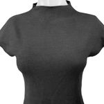 ZARA NEW Black Short Sleeve Mock Neck Mini T Shirt Bodycon Sweater Dress Size L Photo 2