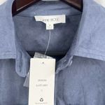 Hippie Rose  Slate Grey Sueded Button Front Shirt Small New Photo 5