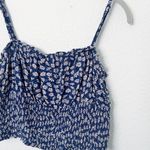 American Eagle [ Outfitters] Blue Floral Ditsy Print Cropped Tank Top Sz Medium M Photo 9
