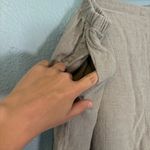 Flax  Womens 100% Linen Tan Pull On Cropped‎ Tapered Pants Photo 7