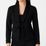 White House | Black Market WHBM Black Shawl Collar Buttoned Cuffs OpenFront Cardigan Jacket XS Photo 0