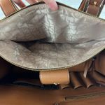 Calvin Klein Signature Tote Shoulder Bag Brown CK Monogram Print Brown Leather Photo 9