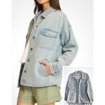 Stoosh Vintage Light Blue Jean Cotton Jacket Shacket Button Front Pockets XL Photo 1