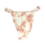 Aerie Bikini Bottom Cheekiest Ruffle Straps High Cut Tie Dye Pink White L Photo 1