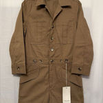 Trave Portia Romper Womens Size XS Blonde Brown Denim Long Sleeve‎ Utility NWT Photo 0