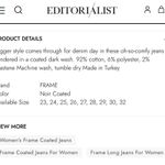 frame denim Frame Lounge Black Coated Denim Joggers Photo 7