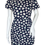 Old Navy  Dress Womens Medium Navy Blue White Floral Flower Daisies‎ Bloomcore Photo 0