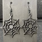 Spiderweb Dangle Earrings – Creepy Cute Halloween Style Black Photo 0