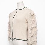 Mutma Alo Beige Ribbed Zip Front Cardigan Medium Photo 9