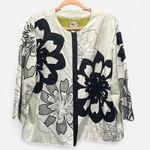 Chico’s Size 3 Floral Boho Chic Art to Wear Lagenlook Statement Jacket Black Photo 5