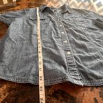 Karen Scott  Short Sleeve Denim Button Up Top Photo 6