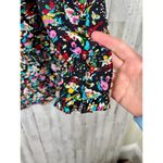 Kenzo Jeans Black Printed Silk Top 3/4 Sleeve Ruffle Cuffs Blouse EU Size 38 Photo 7