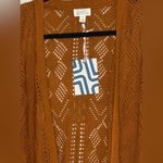 Market & Spruce Women's  Cecily Pointelle Open Duster Cardigan, Brown, small NWT Photo 2