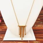 J.Crew  Long Necklace Gold Tone & Rhinestone Sparkle Photo 1