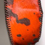 NEW Handmade Dyed Cowhide Leather Cossbody Purse Steer Cow Rust Western Orange Brown Photo 4