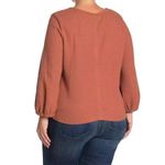 Madewell ‎ Pink Knit Texture And Thread Full Sleeve V Neckline Long Sleeve Top XS Photo 1