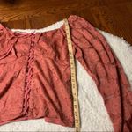 Pink long sleeve lace Corset cropped boatneck top blouse size large NWT Photo 2