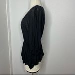 Byer California B•Wear Black Top with White Crochet Neckline detail size XL Photo 4