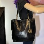 Michael Kors  Black Patent Leather Jet Set Chain Tote Gold Hardware Photo 5