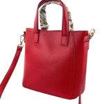 Estee Lauder Women's Red Floral Faux Pebbled Leather Handbag Crossbody Purse Bag Photo 1