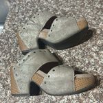 Naked Feet Silver Shimmery Wedges Size 6 Photo 0