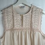 Vanity Fair Vtg  Size S Satin Gown Pleated Lace Rose Nightgown Peach Sleeveless Photo 2
