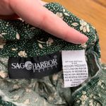 Sag Harbor Vintage  Petite Green Floral Short Sleeve Button Up Shirt Size Medium Photo 3