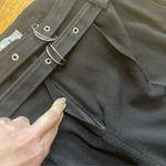 ASOS Double Belted Black High Waisted Trousers cropped wide leg pants Sz US 12 Photo 4