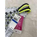 Hula Honey  Women's Bikini Bottom Black Neon Yellow Size Small Strappy Hips Photo 11