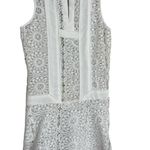 Gianni Bini GB Lace Eyelet Sheer Panel Shift Dress XS White Photo 4