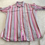 J.Crew Vintage Y2k Slim Fit Shirt Womens M Multi Striped Long Sleeve Button Up Photo 6