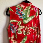 Notations Vintage  sleeveless collared button up dress size medium floral red Photo 5