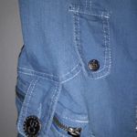 Beautiful Japanese S Manga Denim Zip Front Cargo Pocket Mini Dress Blue Photo 7