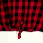 Madewell Women’s Sasha Red and Black Buffalo Check Tie Front Flannel Shirt Large Photo 5