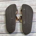 Time & Tru Rose Gold Snakeskin Pattern Adjustable Slip On Sandals Photo 5